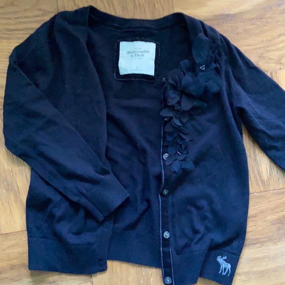 navy flower cardigan!! like new!!